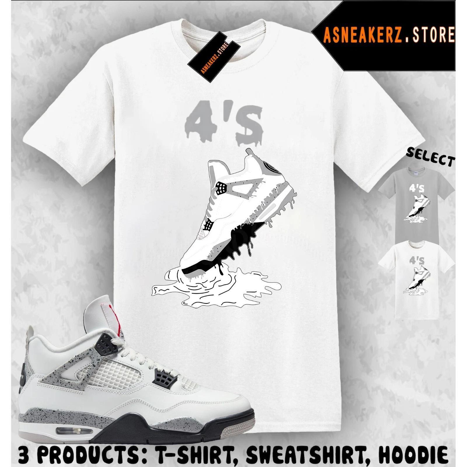 Tee Shirt Matching Aj 4 White Cement Match Dripping 4s T-Shirt